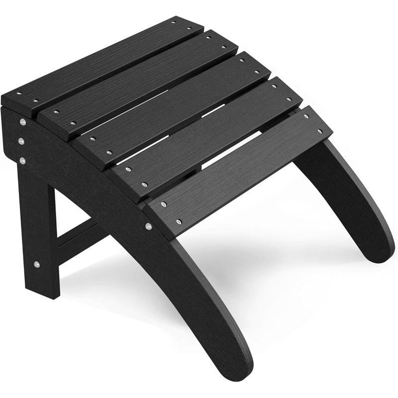 High-Density Polyethylene (HDPE) Outdoor Ottoman, Black