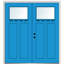 Portes d'entrée pré-montées en fibre de verre à 2 panneaux 1 panneau Craftsman-37180603-37180610-37180604