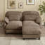 Canapé d'angle en chenille avec pouf amovible-669412280