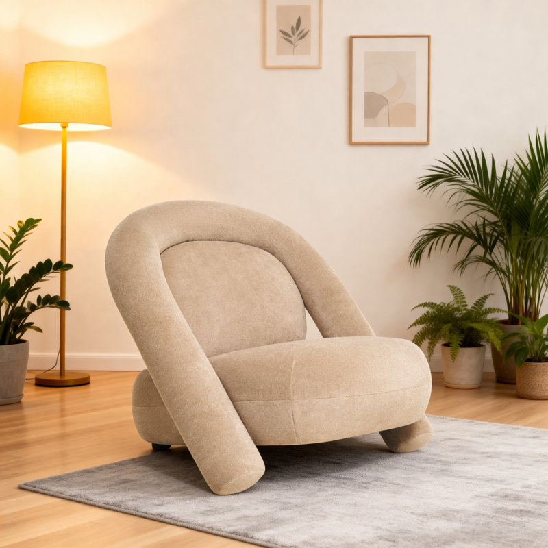 Méridienne moderne, fauteuil d'appoint, fauteuil club décoratif, convient au salon, bureau, bureau ou espace de loisirs