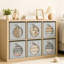 Cubes de rangement pliables en tissu ultra épais avec fenêtre en filet, organisateur de rangement en cube de 11 pouces pour vêtements, tablettes, bureaux, jouets et autres, gris clair, paquet de 4-2129756439-2129756523
