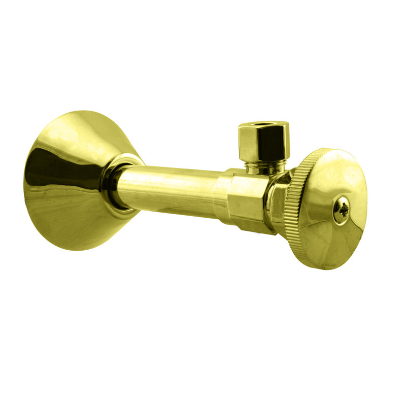 Soupape d'arrêt à poignée ronde à angle, sueur en cuivre 1/2 po x sortie de compression de 3/8 po de diamètre extérieur