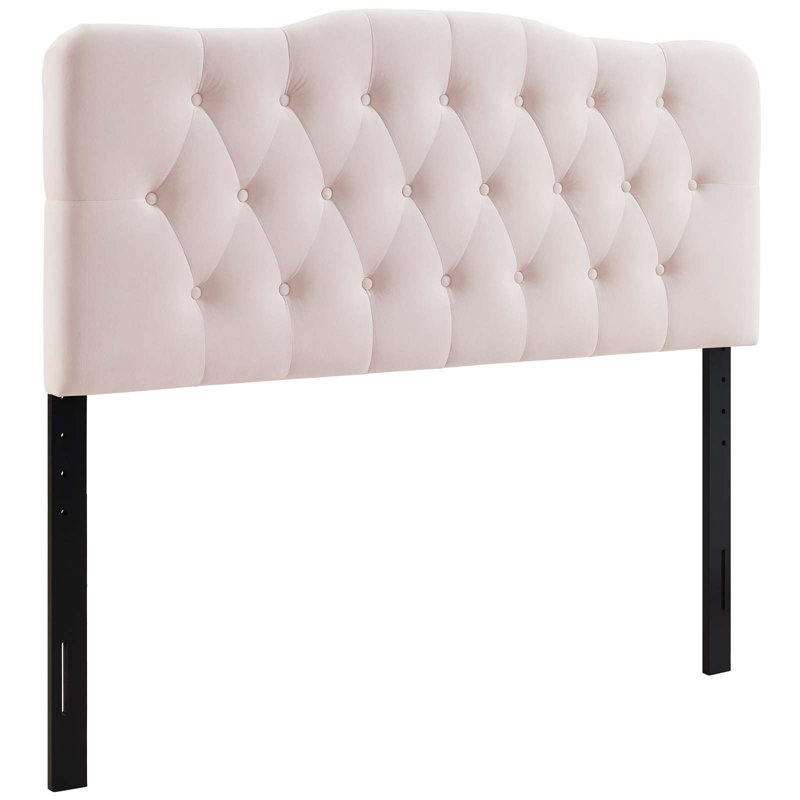 Tabouret de bar et de comptoir rembourré en bois massif Annabel, Rose, Plein