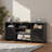 70.8" Modern Black Led Tv Stand With Adjustable Shelves-6385977