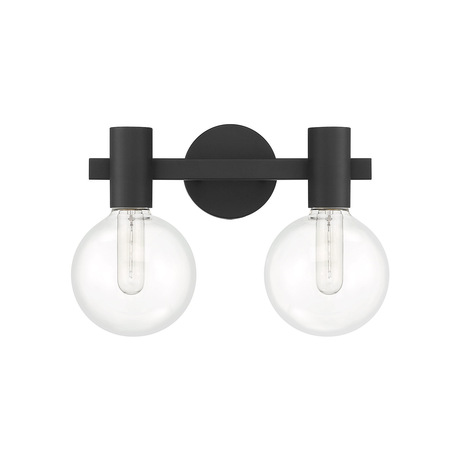 Sanu 2 Light Transparent Bath Sconce, Matte Black