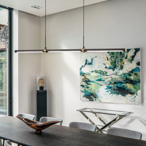 Ailah 3 - Light Matte Black LED Kitchen Island Pendant