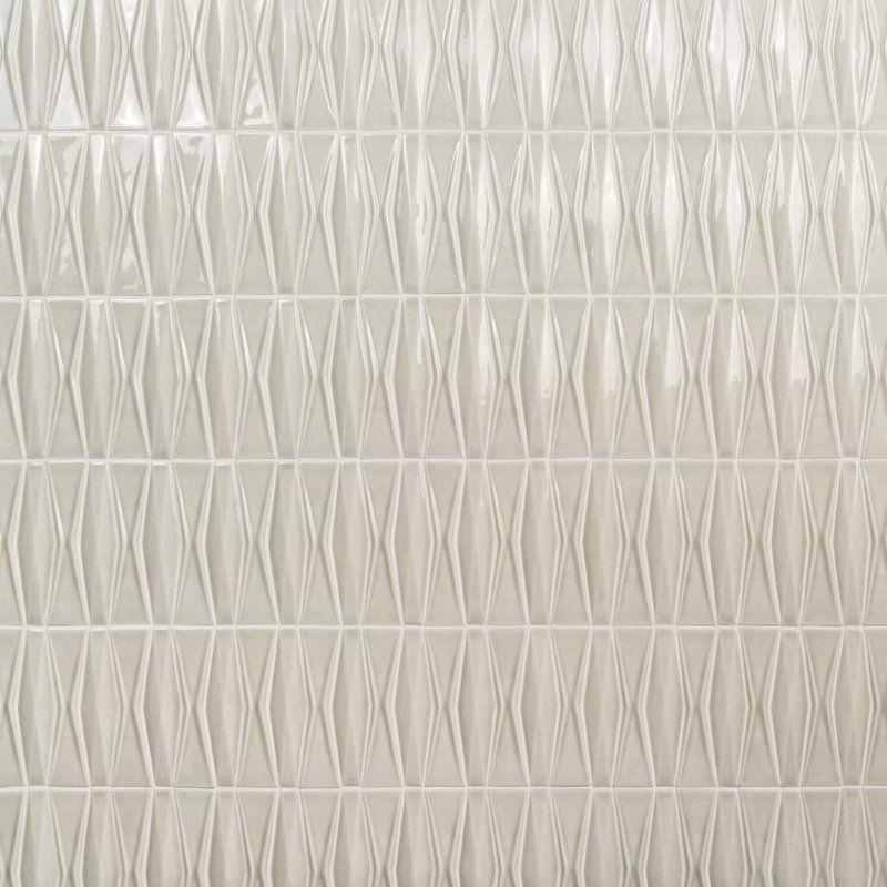 Nabi Harlequin 2X8 Crackled Glossy Glass Mosaic Tile, Tundra Gray