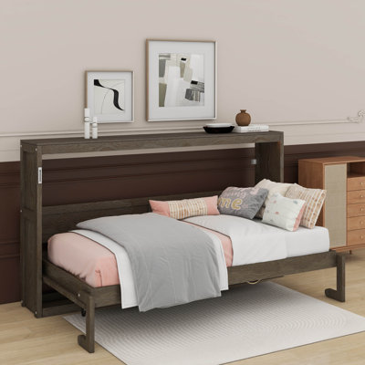 Twin Size Murphy Bed With LED Light,Can Be Folded Into A Cabinet