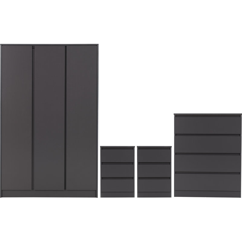 Braunstein 4 Pieces Bedroom Set, Grey