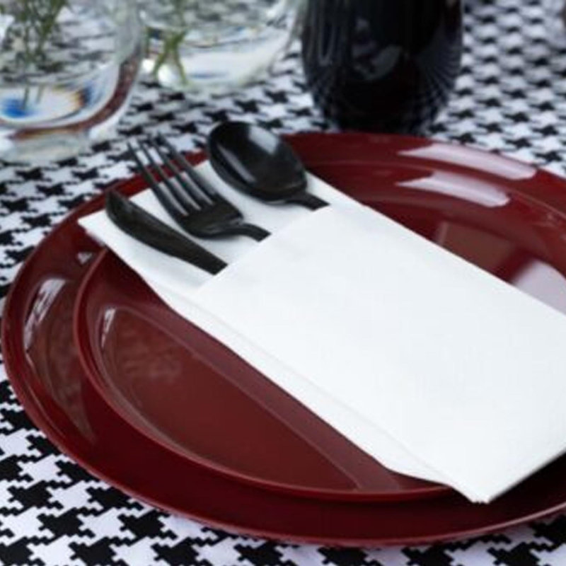 Assiettes en plastique jetables Ecoqualité, Rouge