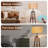 Tripod Floor Lamp with Rattan & Linen Dual Lampshades, Natural Wood Standing Light for Living Room & Bedroom