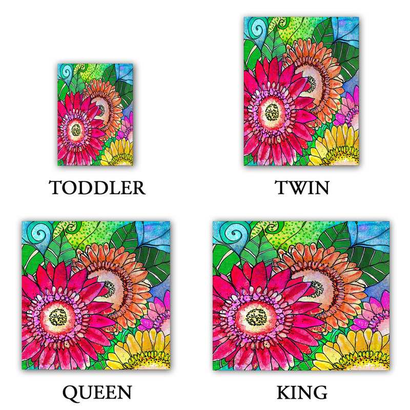 Polyester Floral Duvet Cover, 1 Twin Duvet Cover + 1 Standard Sham
