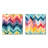 Watercolor Caprice Multicolor Chevron Pattern - Abstract Shapes Metal Art Print Square Set Of 2-102682846