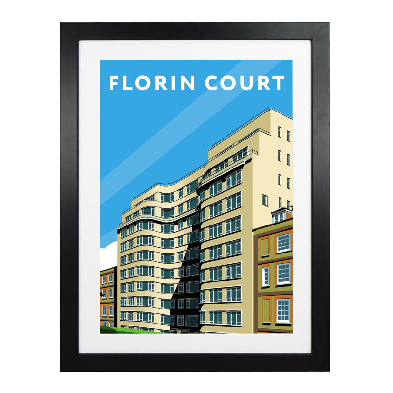 Florian Court by Richard O'Neil - Print, 43.5 cm H x 33.5 cm W x 2.2 cm D, Black Wood Frame