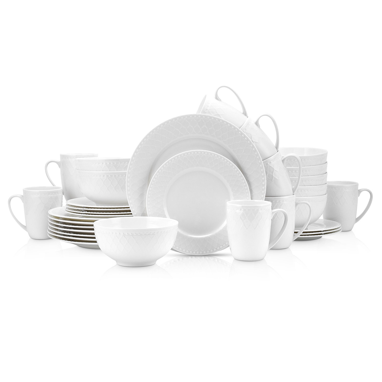 Stone Lain Alexandria 32Piece Dinnerware Set Bone China & Reviews