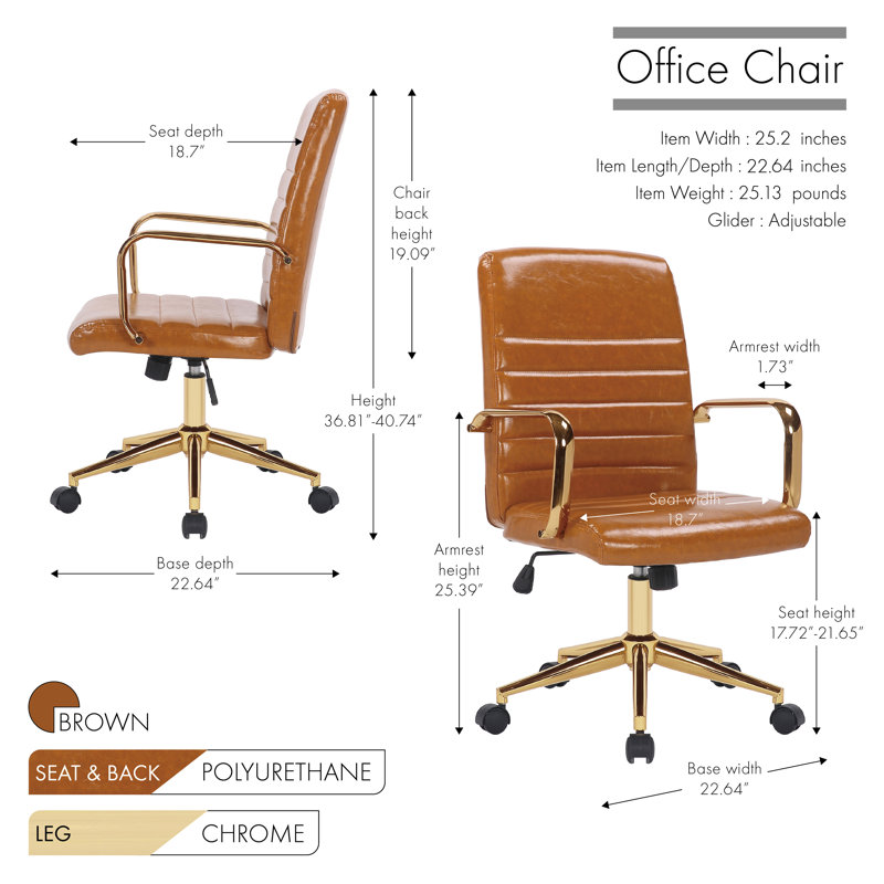 Rollo Task Chair, Brown