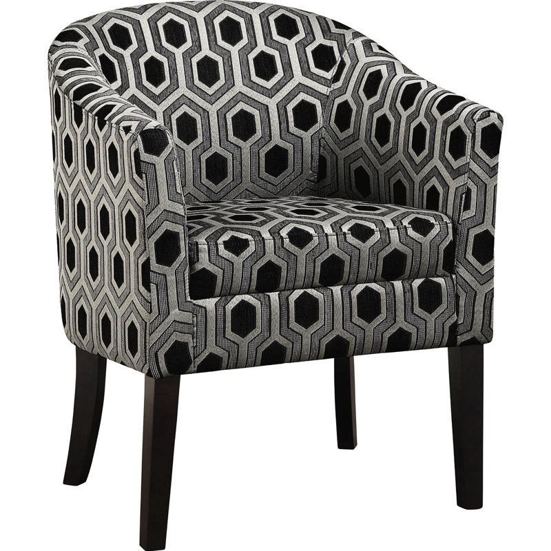 Chaise d'appoint chic avec dossier gris et noir