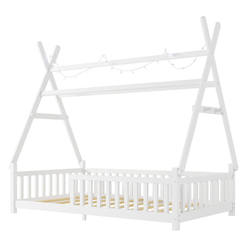 Lits simples en bois avec lumière DEL, conception sécuritaire pour la chambre d'enfant moderne
