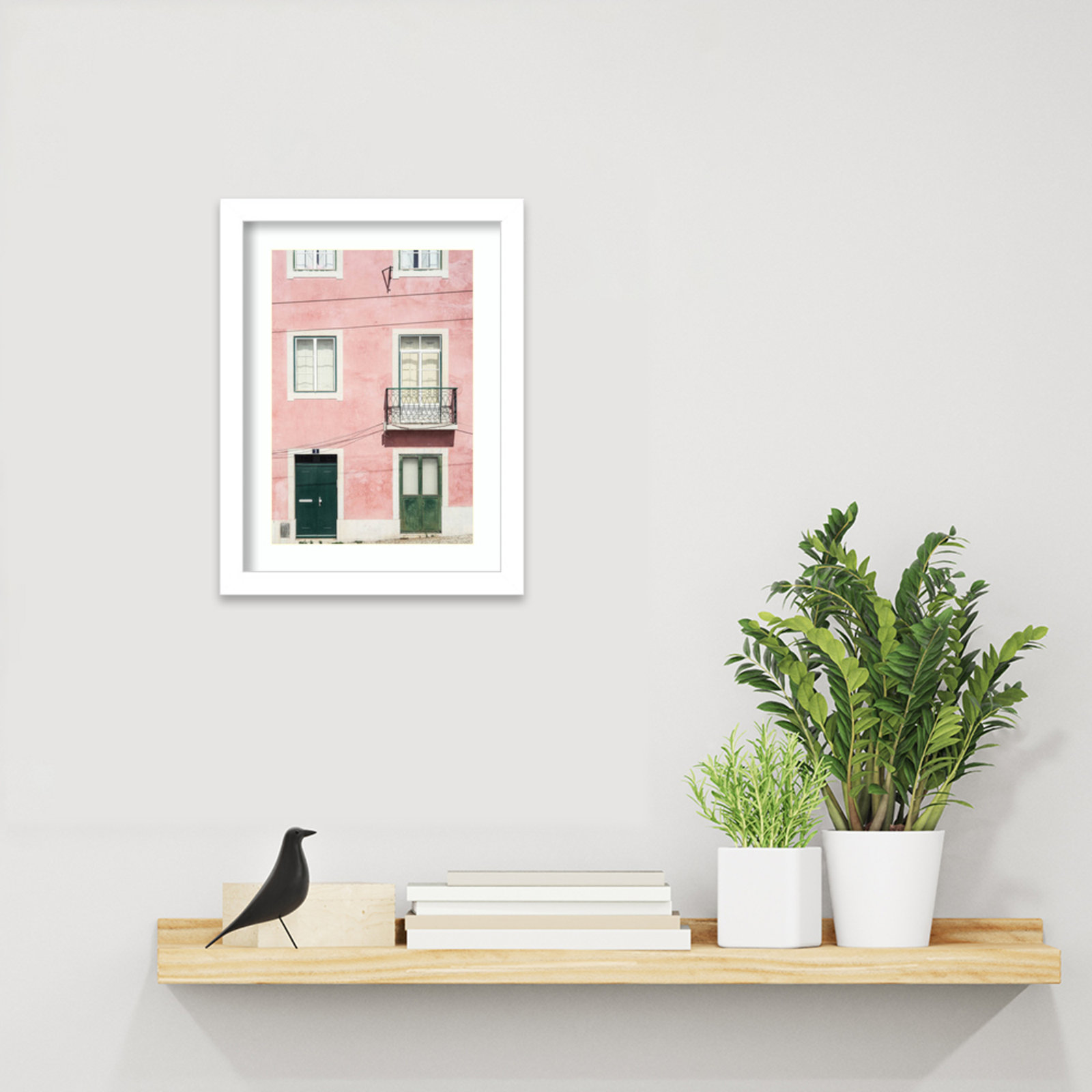 Pink Parade by Shot by Clint Wood Framed Wall Art Print, 13" H x 10" W, White