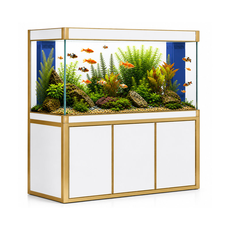 Réservoir d'aquarium 50 gallons, Blanc / or, 175 gallons (H 51 po x l 14 po x P 24 po)