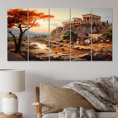 «Grèce Emperor Dreams I», reproduction sur toile - 5 panneaux égaux