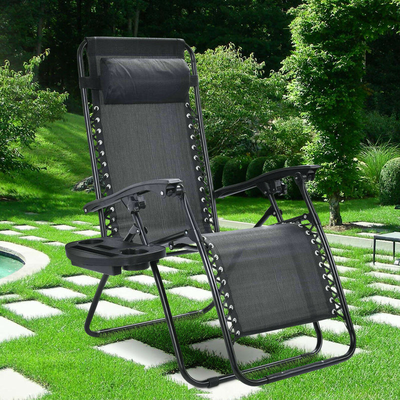 Chaise de patio Brenden, Noir
