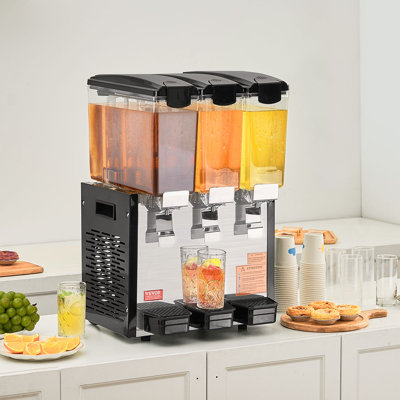Commercial Beverage Dispenser 10L x 3 Tanks Cold Juice Ice Drink Dispenser