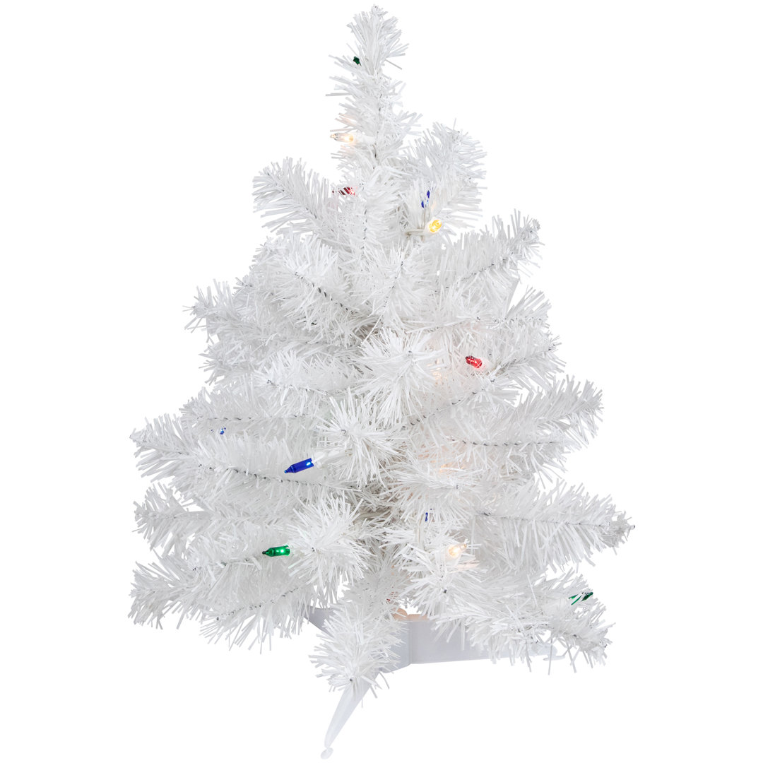 18" Pre-Lit Snow White Artificial Christmas Tree Multi Lights The Holiday Aisle® 