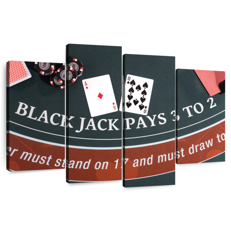 Senne Blackjack Ace and Ten, H 22 po x l 36 po