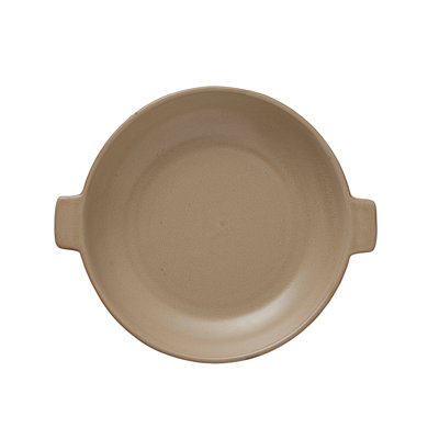 Stoneware Plate with Handles Reactive Glaze