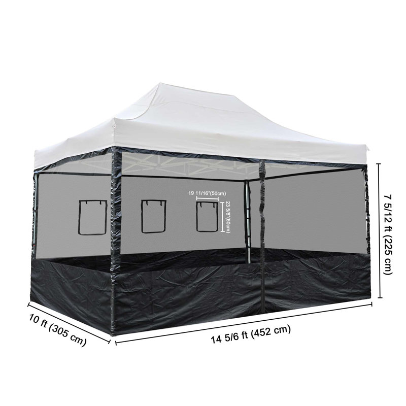Instahibit Polyethylene Plastic Side Wall for Canopy, Black