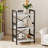 3 Tier Bookshelf, 3 Tier Industrial Bookcase, Metal Small Bookcase, Rustic Etagere Book Shelf Storage Organizer for Living Room, Bedroom, and Home Office(Rustic Brown)-129846704