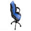 Fauteuil de jeu bleu et noir en similicuir, roulettes, accoudoirs rembourrés moelleux, style moderne et confortable
