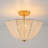 3-Light Linen Petal Bowl Semi Flush Mount
