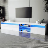 Unique Design TV Stand With 2 Glass Shelves