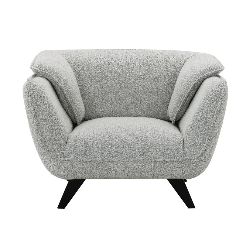 Fauteuil bouclé gris clair Nayeli, Boucle gris