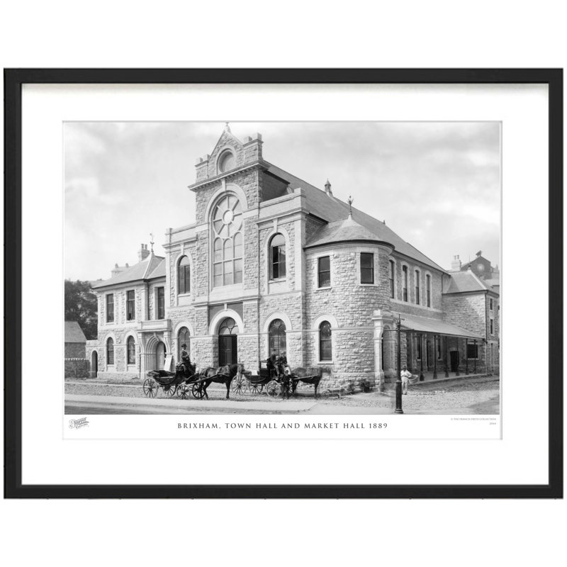 Brixham, Town Hall And Market Hall 1889 - Single Picture Frame Print, 40cm H x 50cm W x 2.3cm D