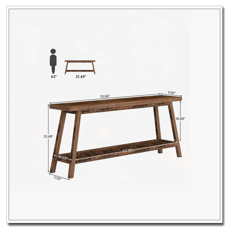 70.9" Extra Long Farmhouse Console Table
