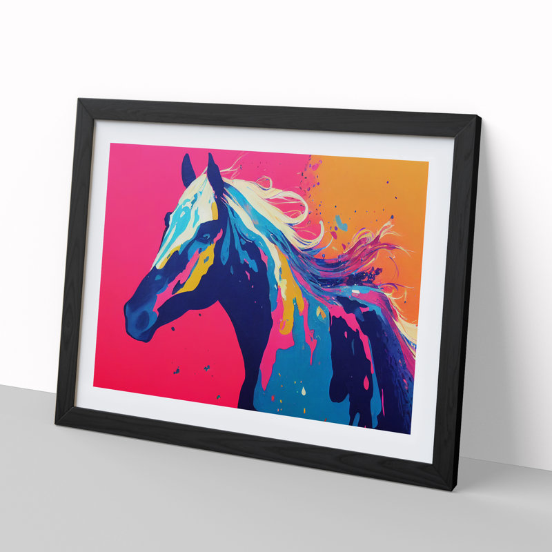 Horse Splash Vol.1 - Single Picture Frame Print, Black Framed, 46cm H x 64cm W x 2cm D