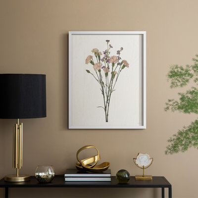 «Organic Floral I», reproduction encadrée - bois massif