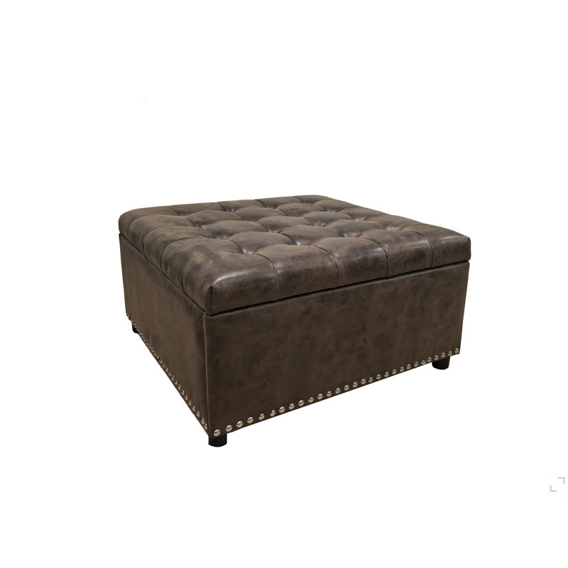 Tufted Storage Ottoman With Studs