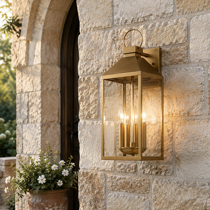 Amal 4-Light Outdoor Sconce, Gold