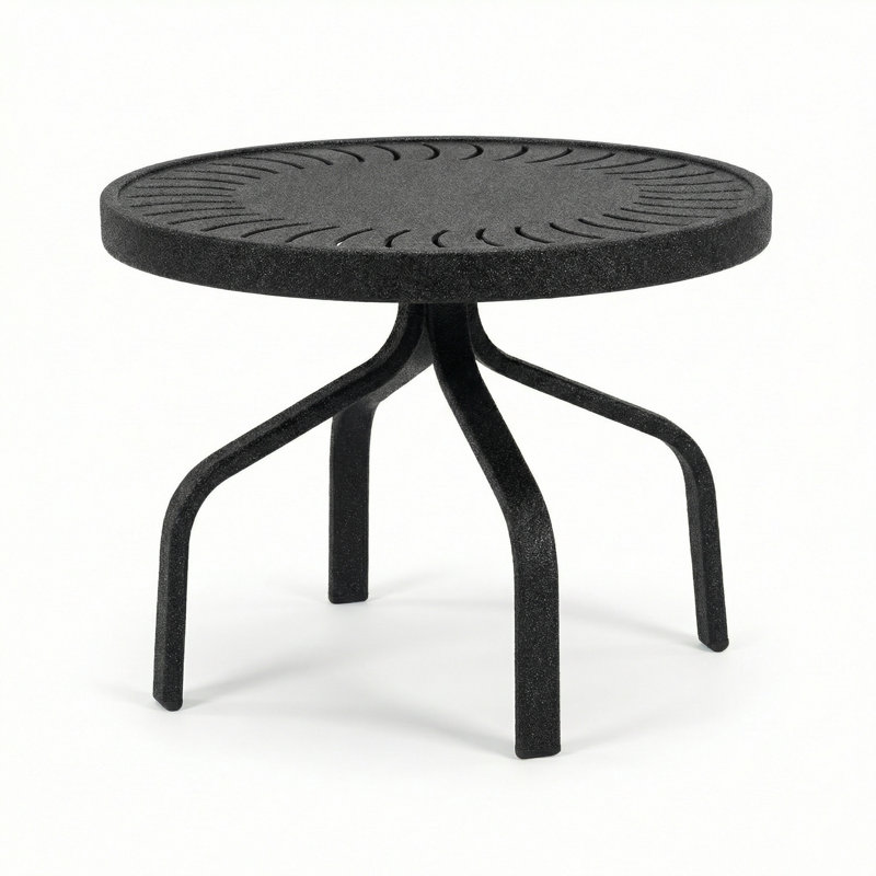 Windward Outdoor Sunburst 18" Round Side Table, Granite