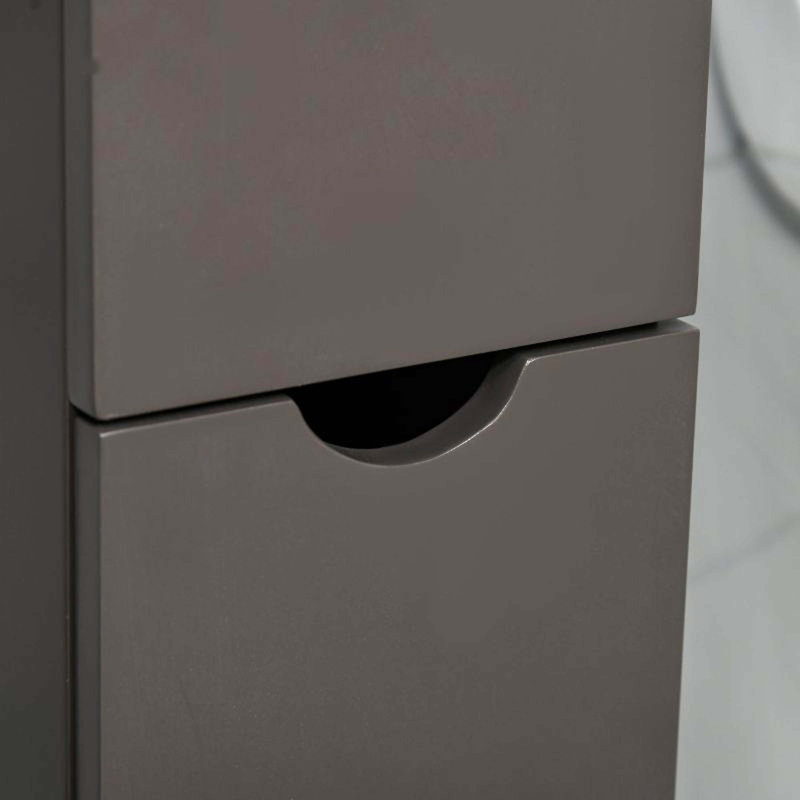   Tour de rangement mince sur pied, organisateur de salle de bain pour petits espaces, Brun