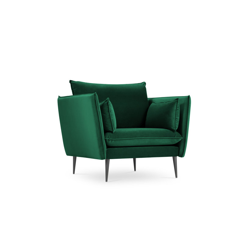 Adoraim Upholstered Armchair, Bottle Green, Black