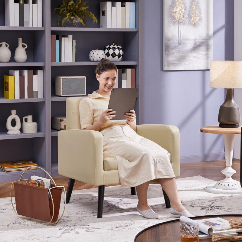 Chaises d'appoint Mid-Century, Beige