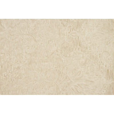 Tapis de couleur sable en laine crocheté à la main Darryl