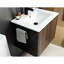Meuble-lavabo mural de 24 po avec rangement flottant et porte-serviettes noir, base solide, charnières à fermeture en douceur, lavabo en céramique à un trou, design contemporain, grand