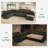 Brunella U-shaped Oversized Sleeper Sofa Storage Corduroy Sectional-114985701