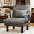Upholstered 3-in-1 Convertible Linen Sleeper Chair-290573187